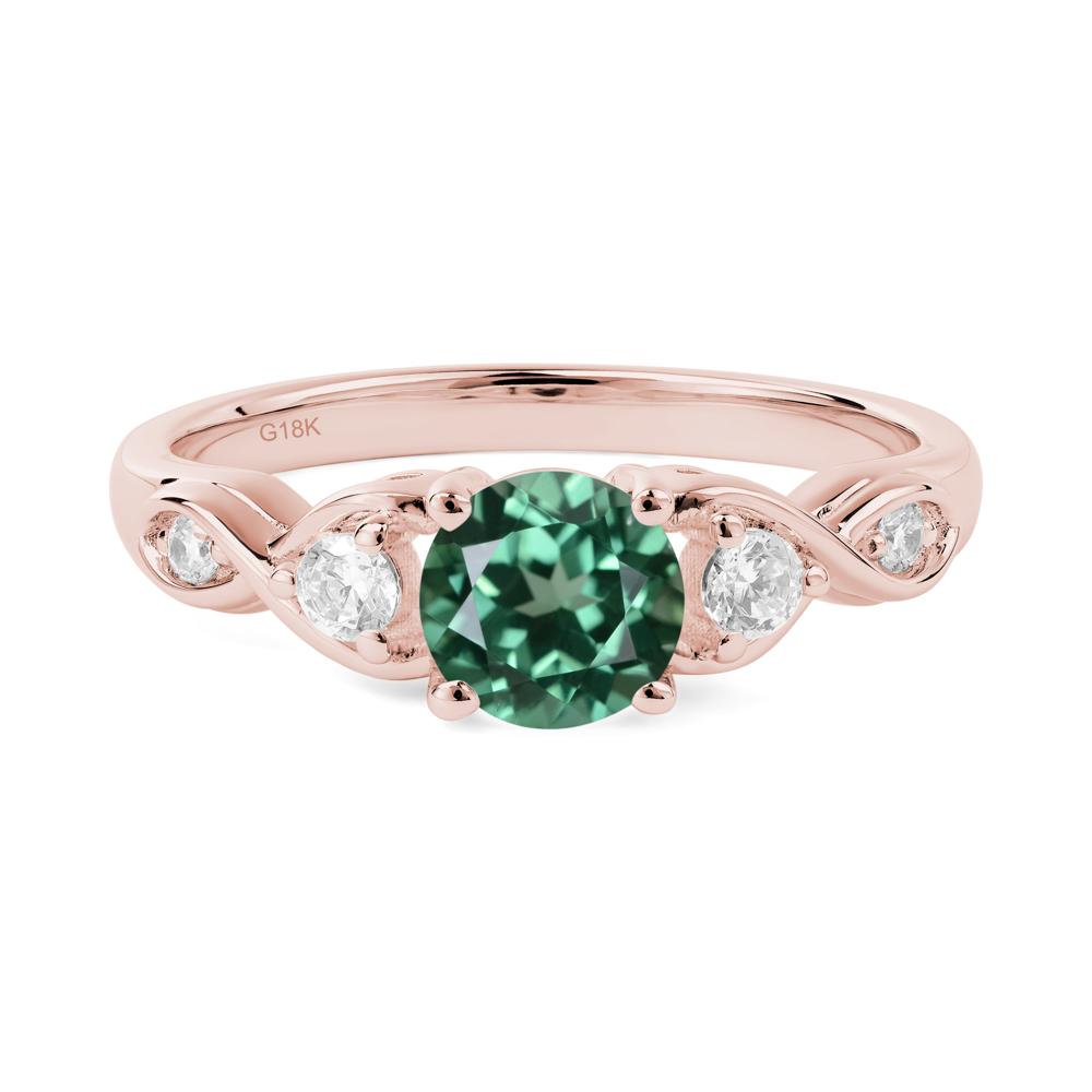 Green Sapphire Twisted Ring - LUO Jewelry #metal_18k rose gold