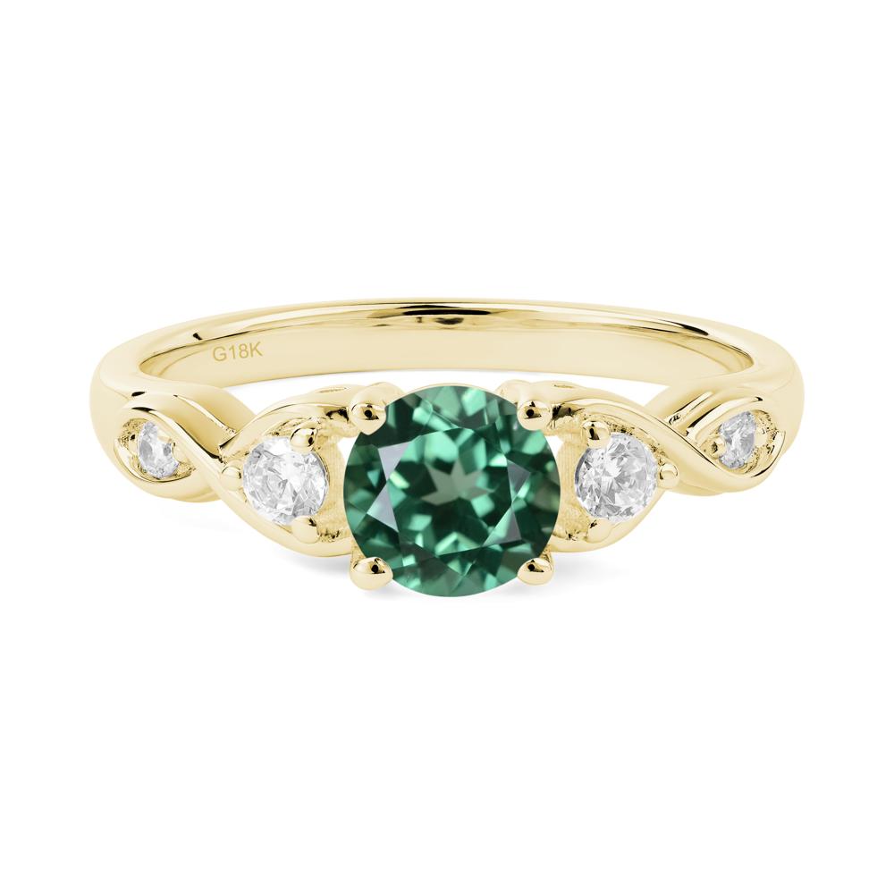 Green Sapphire Twisted Ring - LUO Jewelry #metal_18k yellow gold