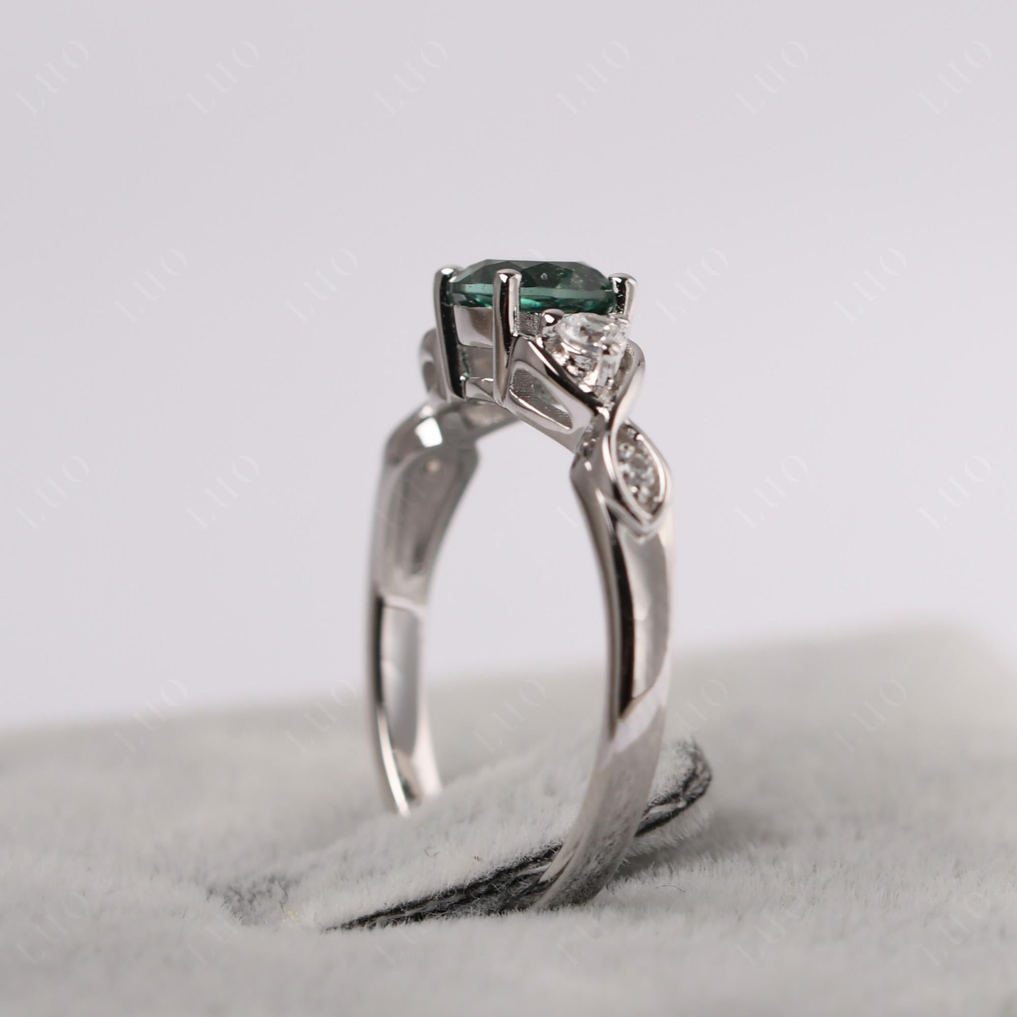 Green Sapphire Twisted Ring - LUO Jewelry 