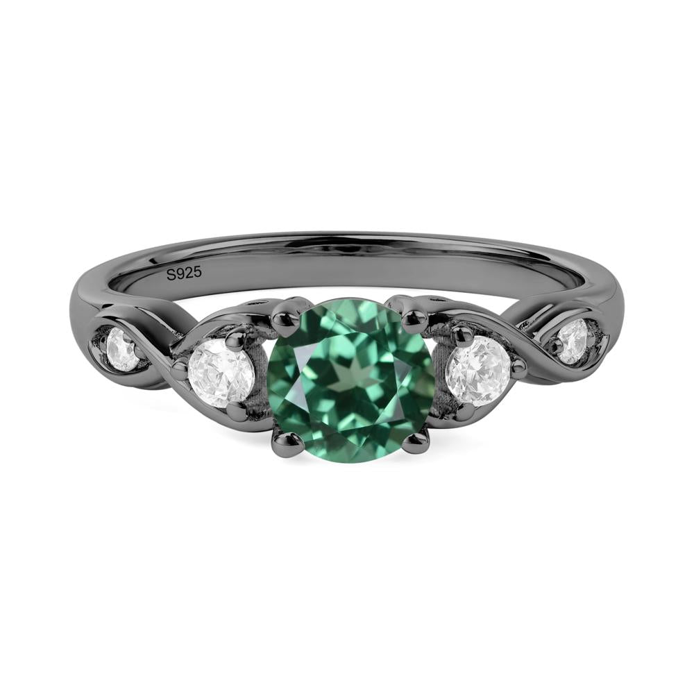 Green Sapphire Twisted Ring - LUO Jewelry #metal_black finish sterling silver