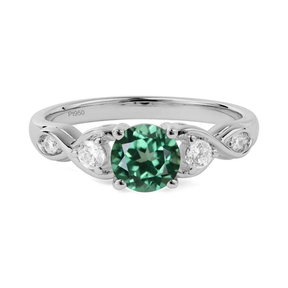 Green Sapphire Twisted Ring - LUO Jewelry #metal_platinum