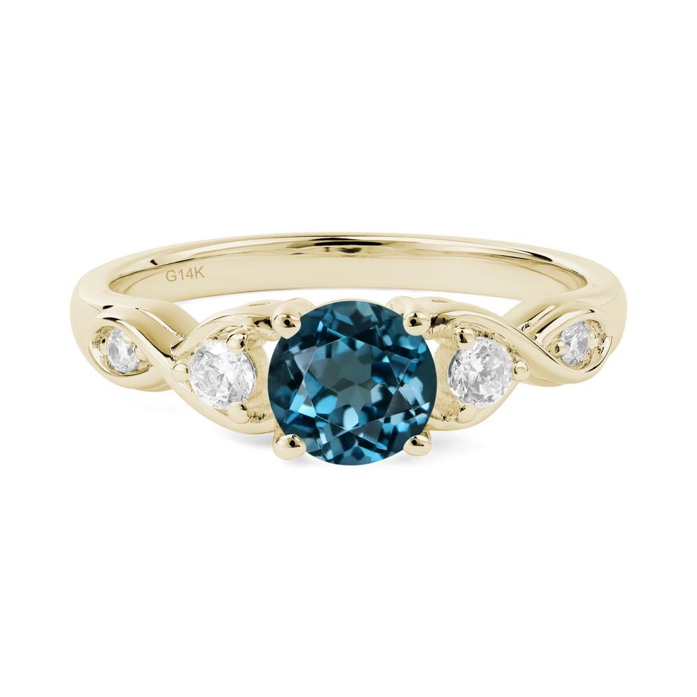 London Blue Topaz Twisted Ring - LUO Jewelry #metal_14k yellow gold