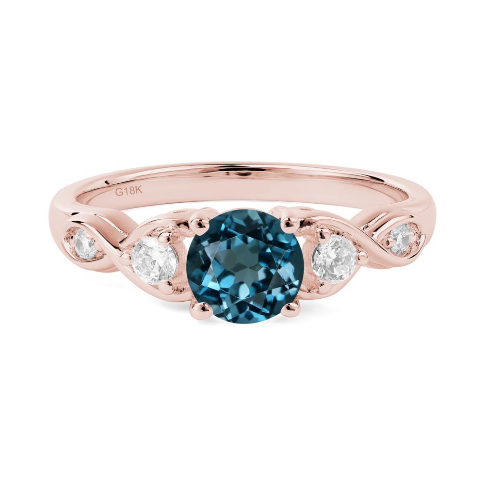 London Blue Topaz Twisted Ring - LUO Jewelry #metal_18k rose gold