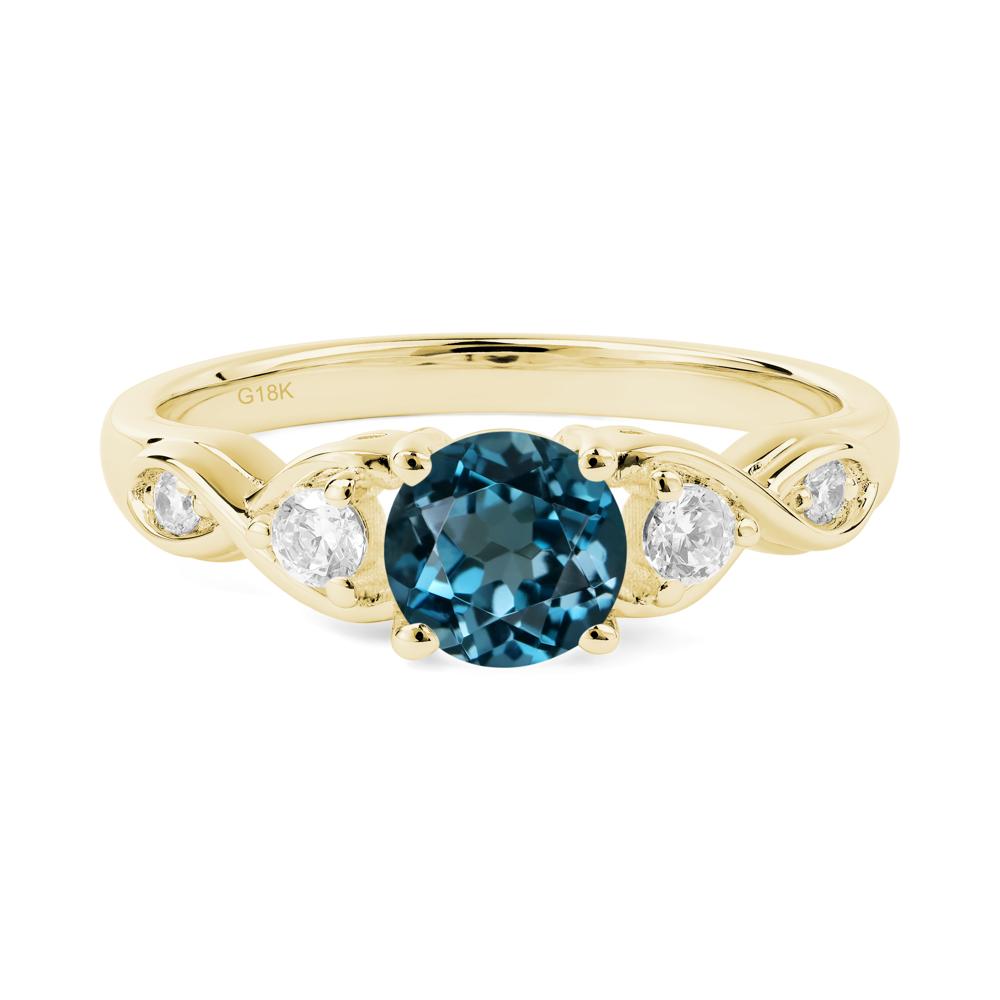 London Blue Topaz Twisted Ring - LUO Jewelry #metal_18k yellow gold