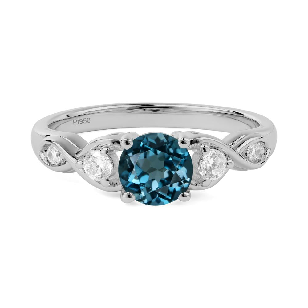 London Blue Topaz Twisted Ring - LUO Jewelry #metal_platinum