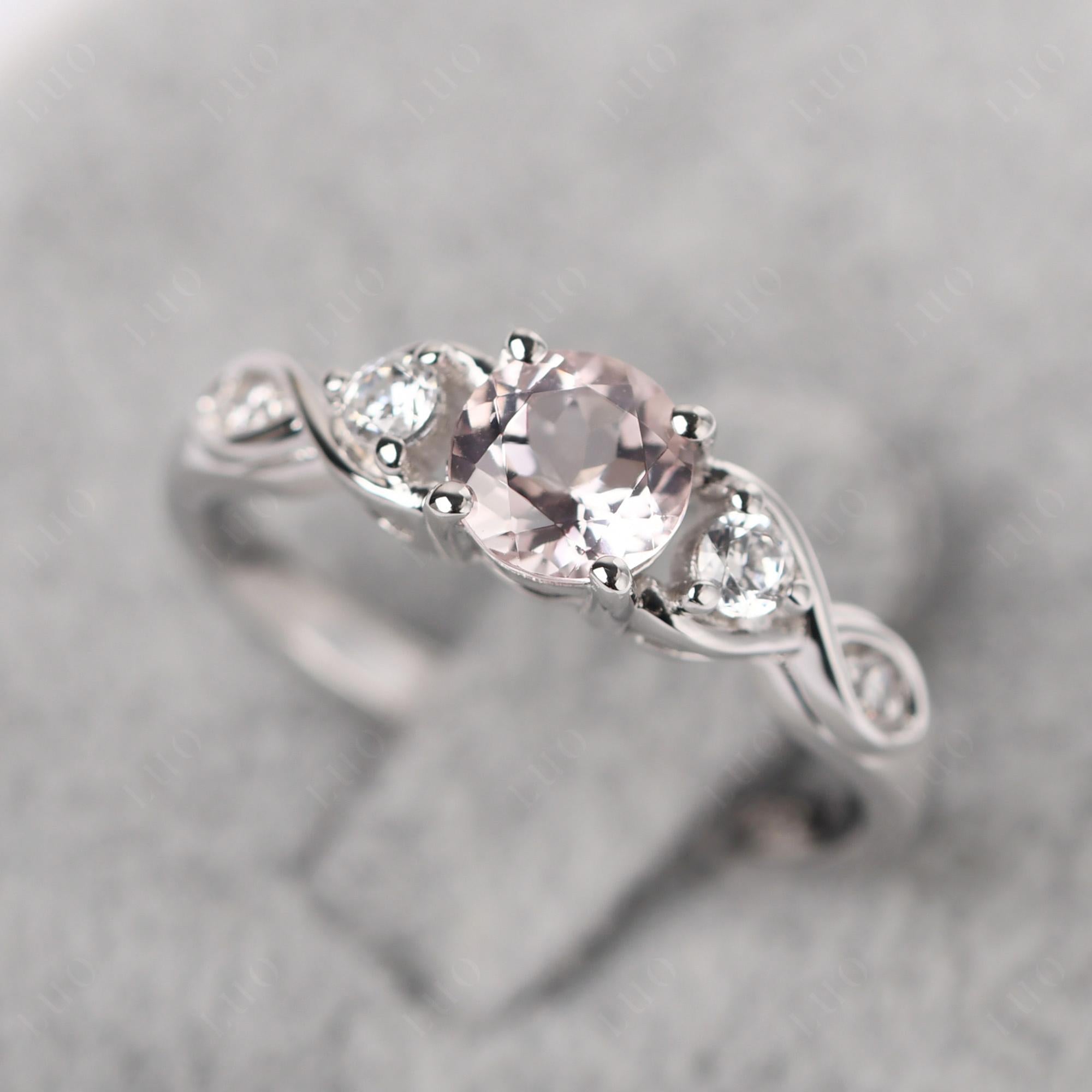 Morganite Twisted Ring - LUO Jewelry 