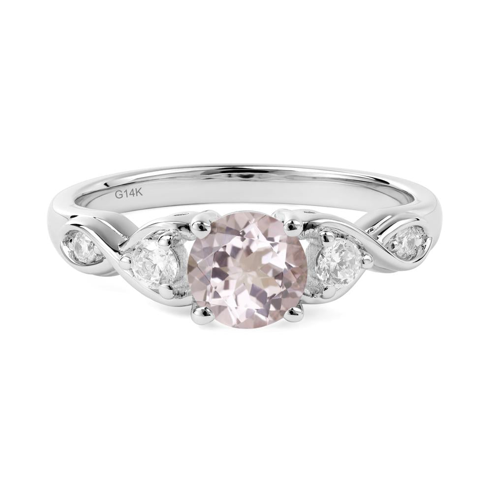 Morganite Twisted Ring - LUO Jewelry #metal_14k white gold