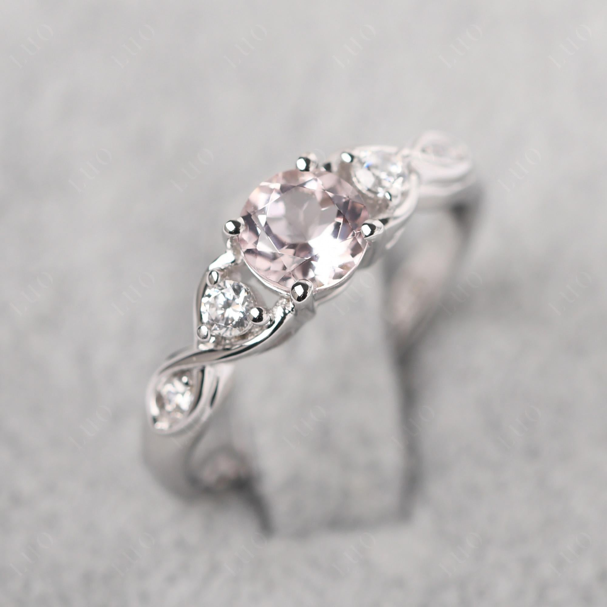 Morganite Twisted Ring - LUO Jewelry 