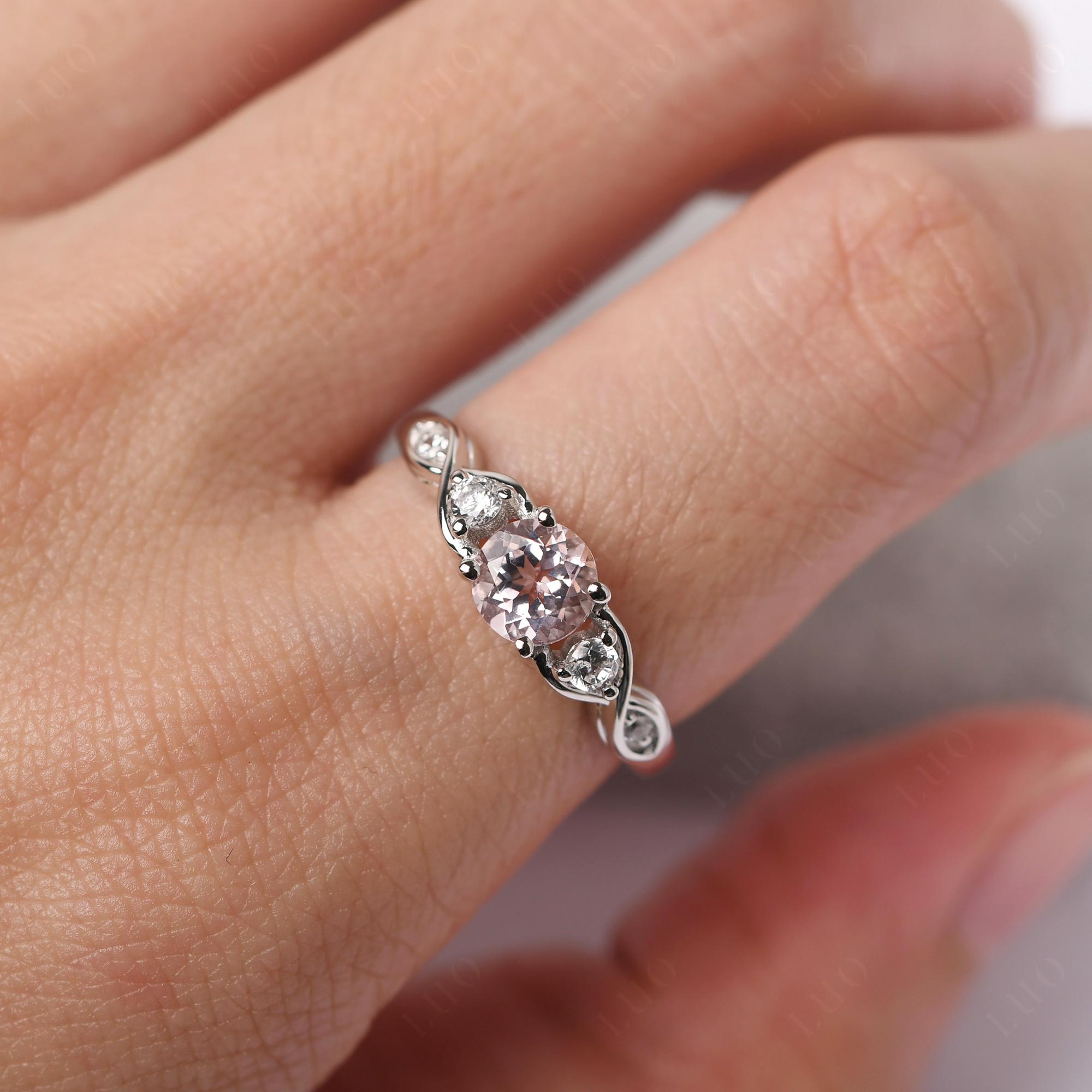 Morganite Twisted Ring - LUO Jewelry 