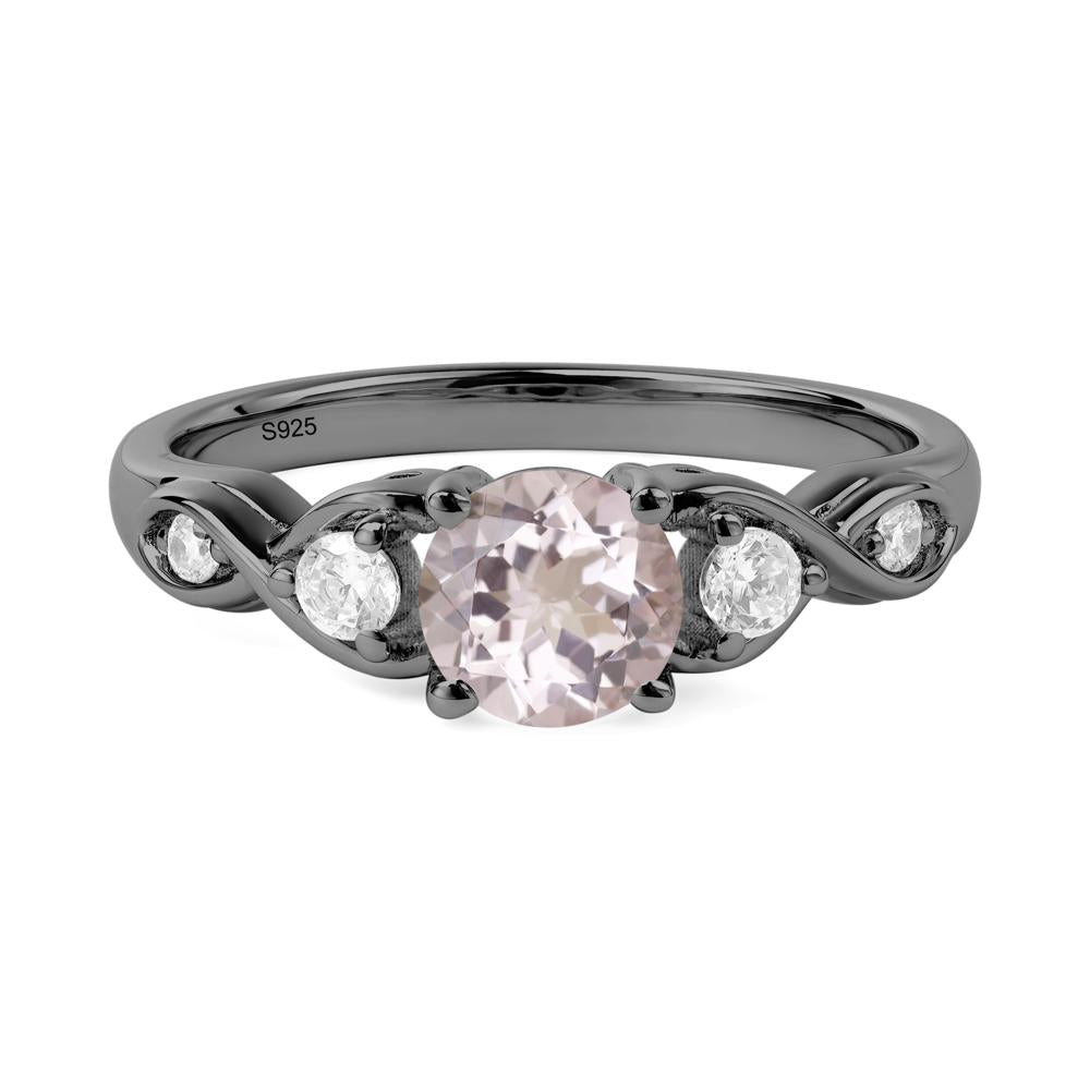 Morganite Twisted Ring - LUO Jewelry #metal_black finish sterling silver