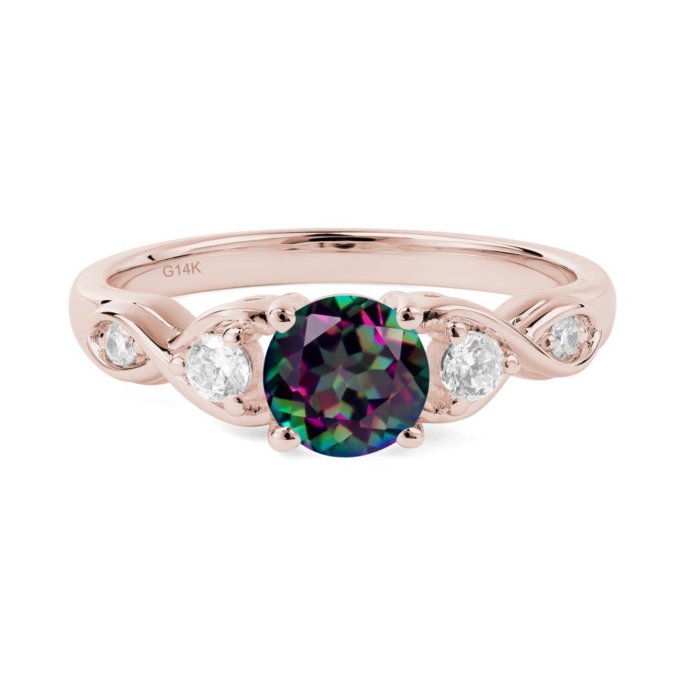 Mystic Topaz Twisted Ring - LUO Jewelry #metal_14k rose gold