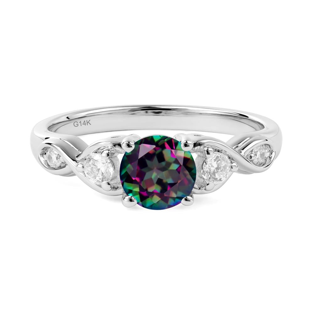 Mystic Topaz Twisted Ring - LUO Jewelry #metal_14k white gold