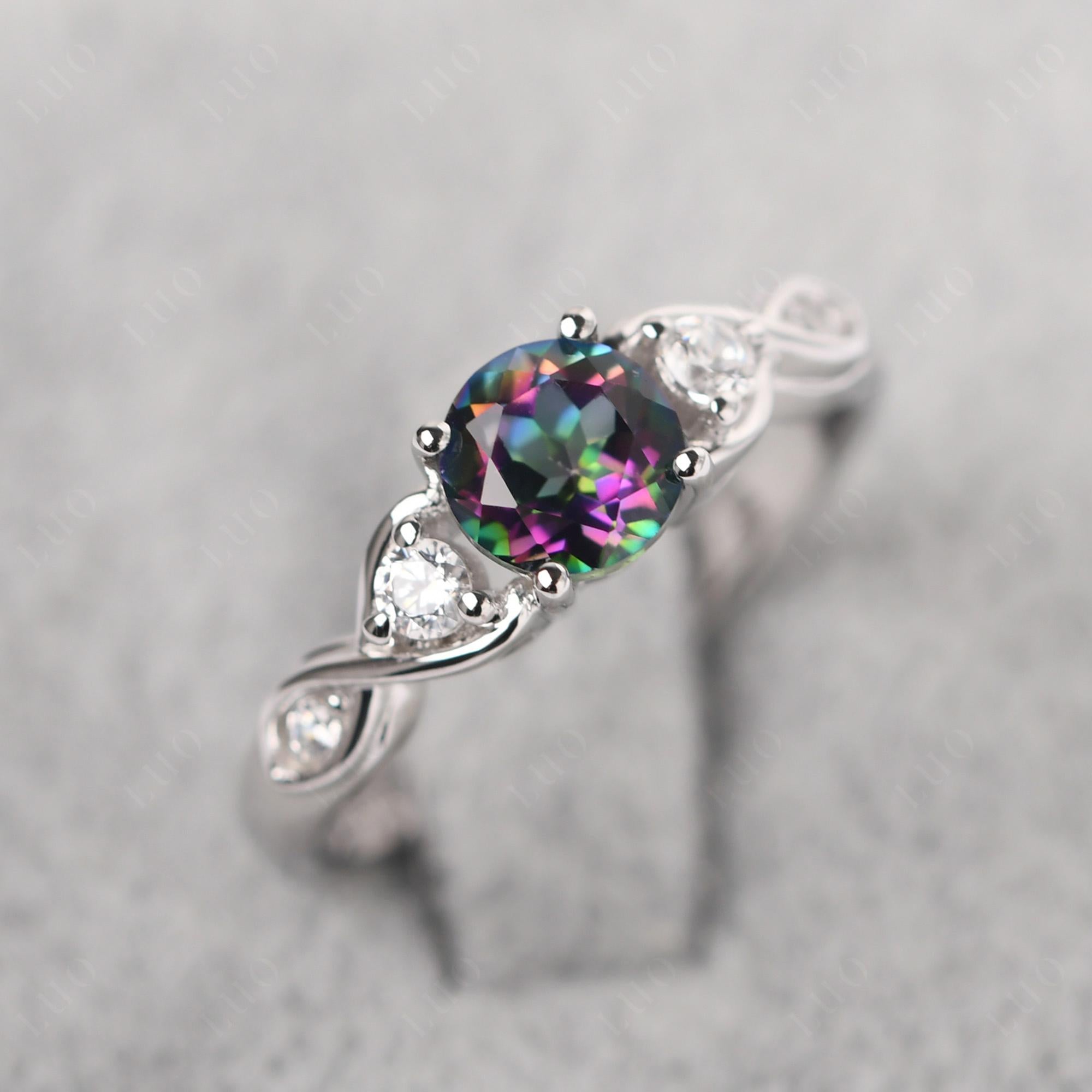 Mystic Topaz Twisted Ring - LUO Jewelry 