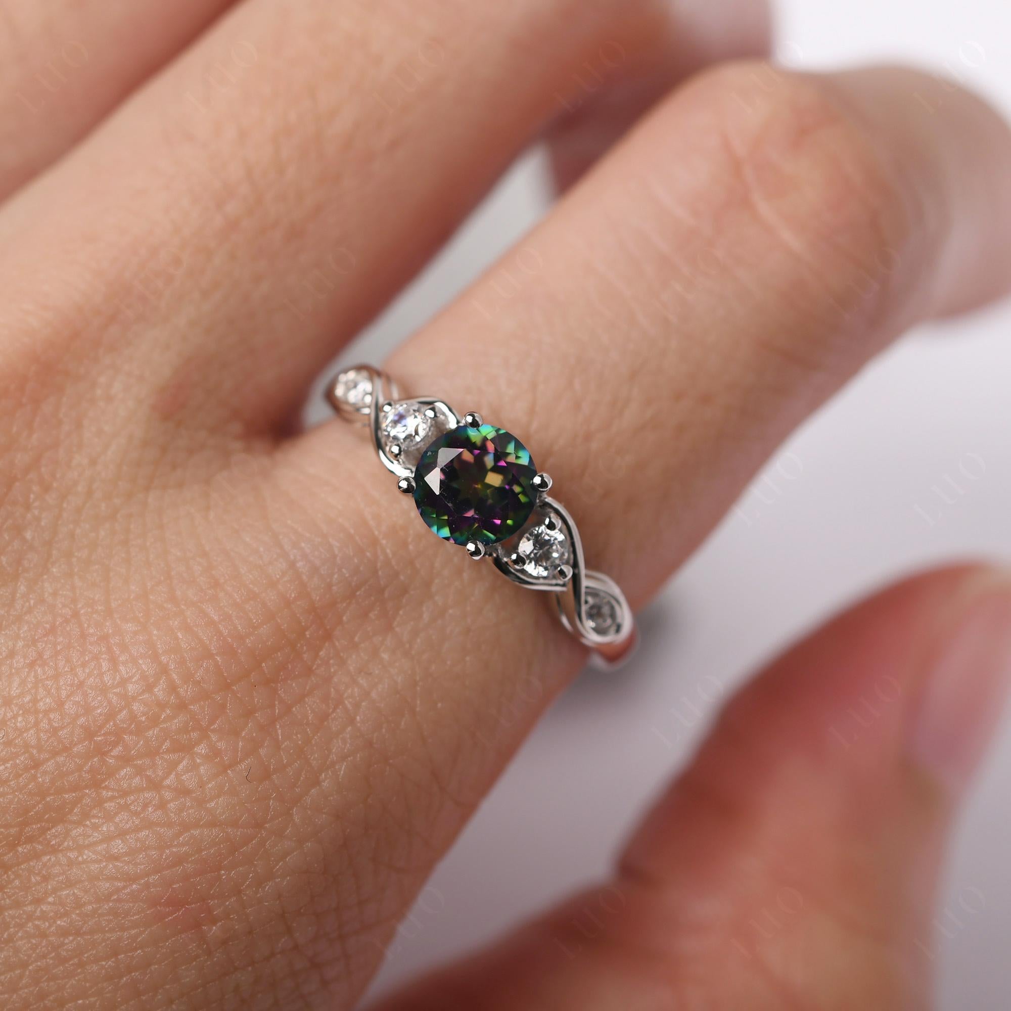 Mystic Topaz Twisted Ring - LUO Jewelry 