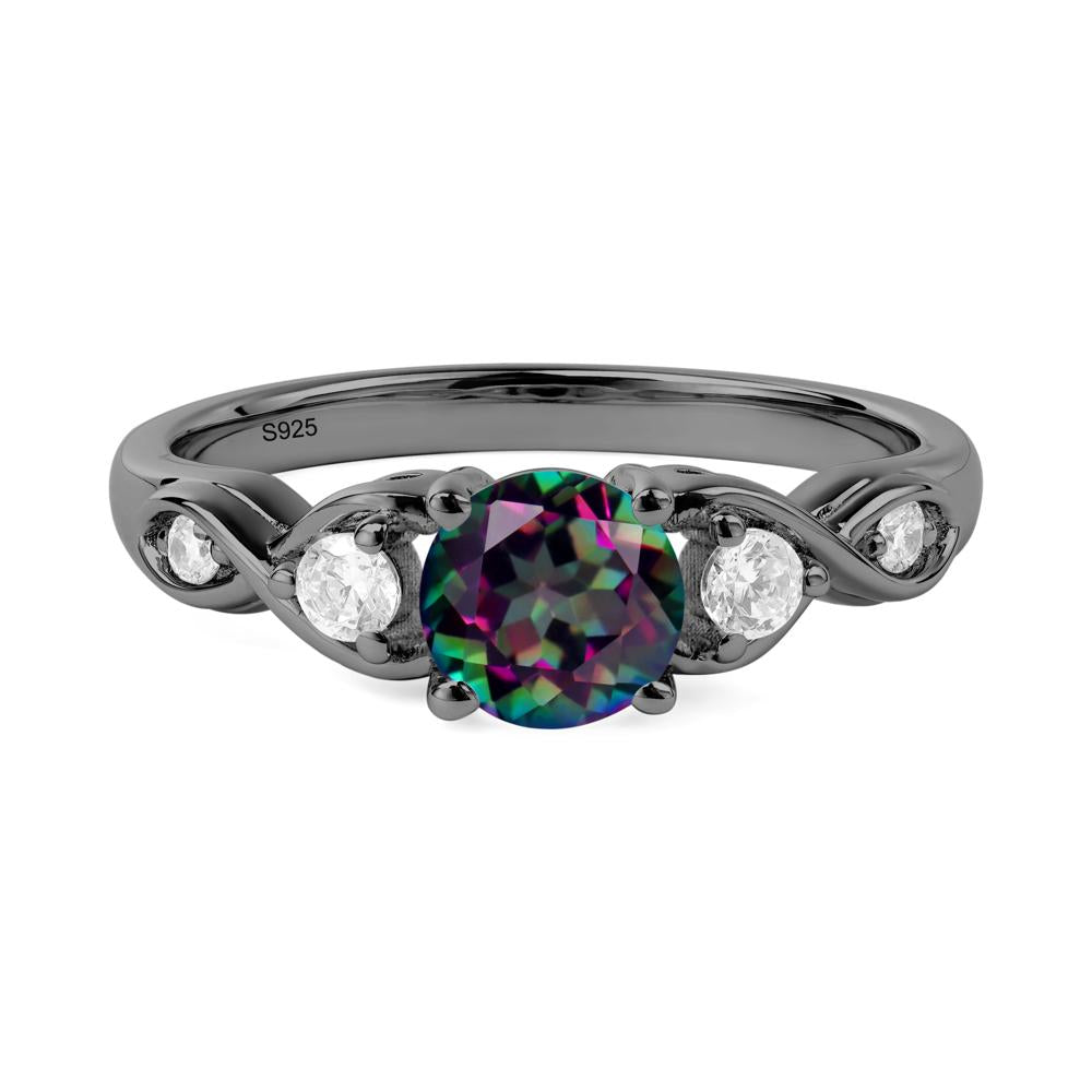 Mystic Topaz Twisted Ring - LUO Jewelry #metal_black finish sterling silver