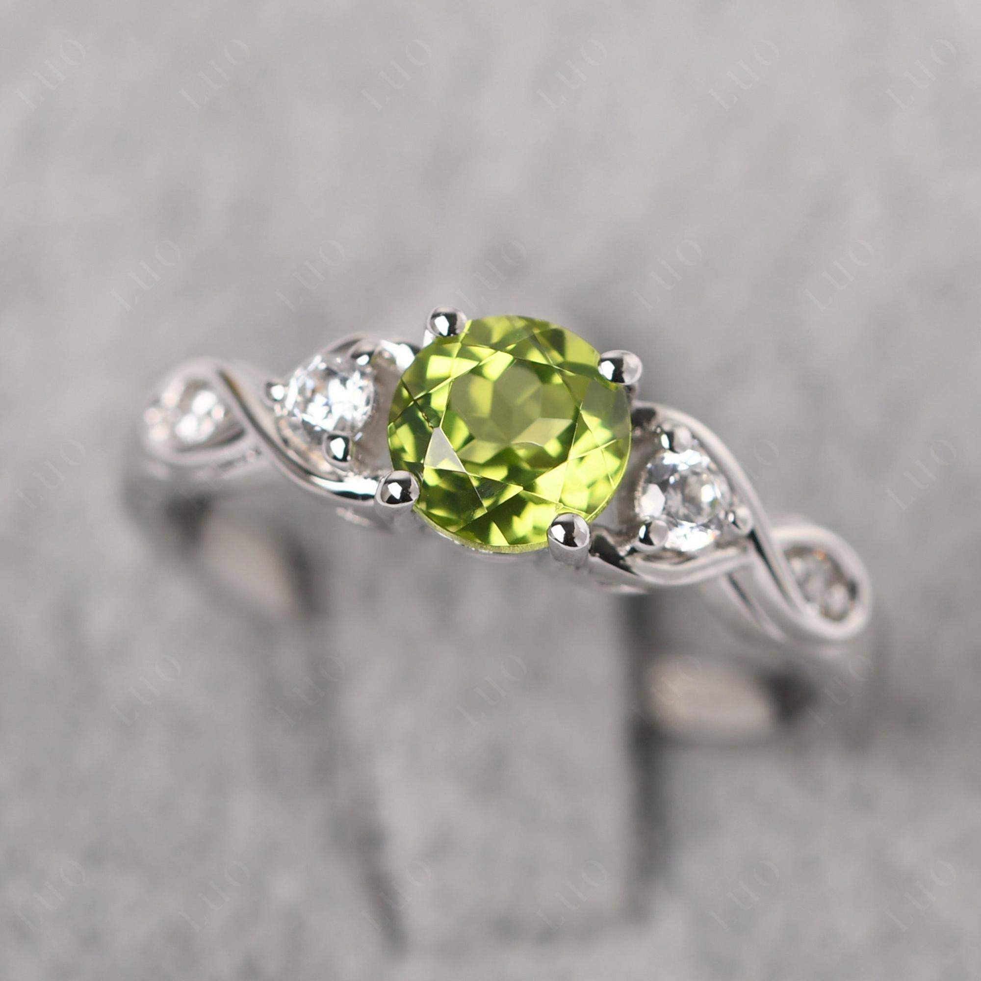 Peridot Twisted Ring - LUO Jewelry 