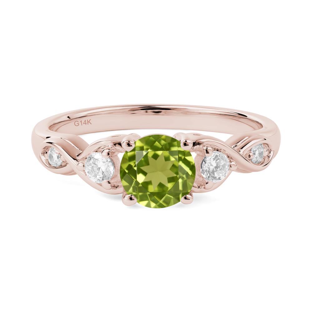 Peridot Twisted Ring - LUO Jewelry #metal_14k rose gold