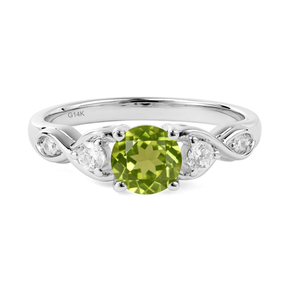 Peridot Twisted Ring - LUO Jewelry #metal_14k white gold