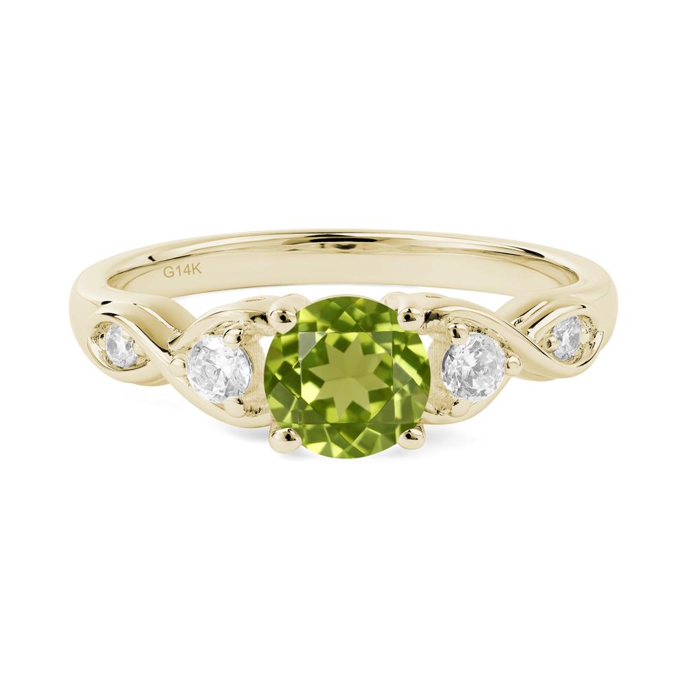 Peridot Twisted Ring - LUO Jewelry #metal_14k yellow gold