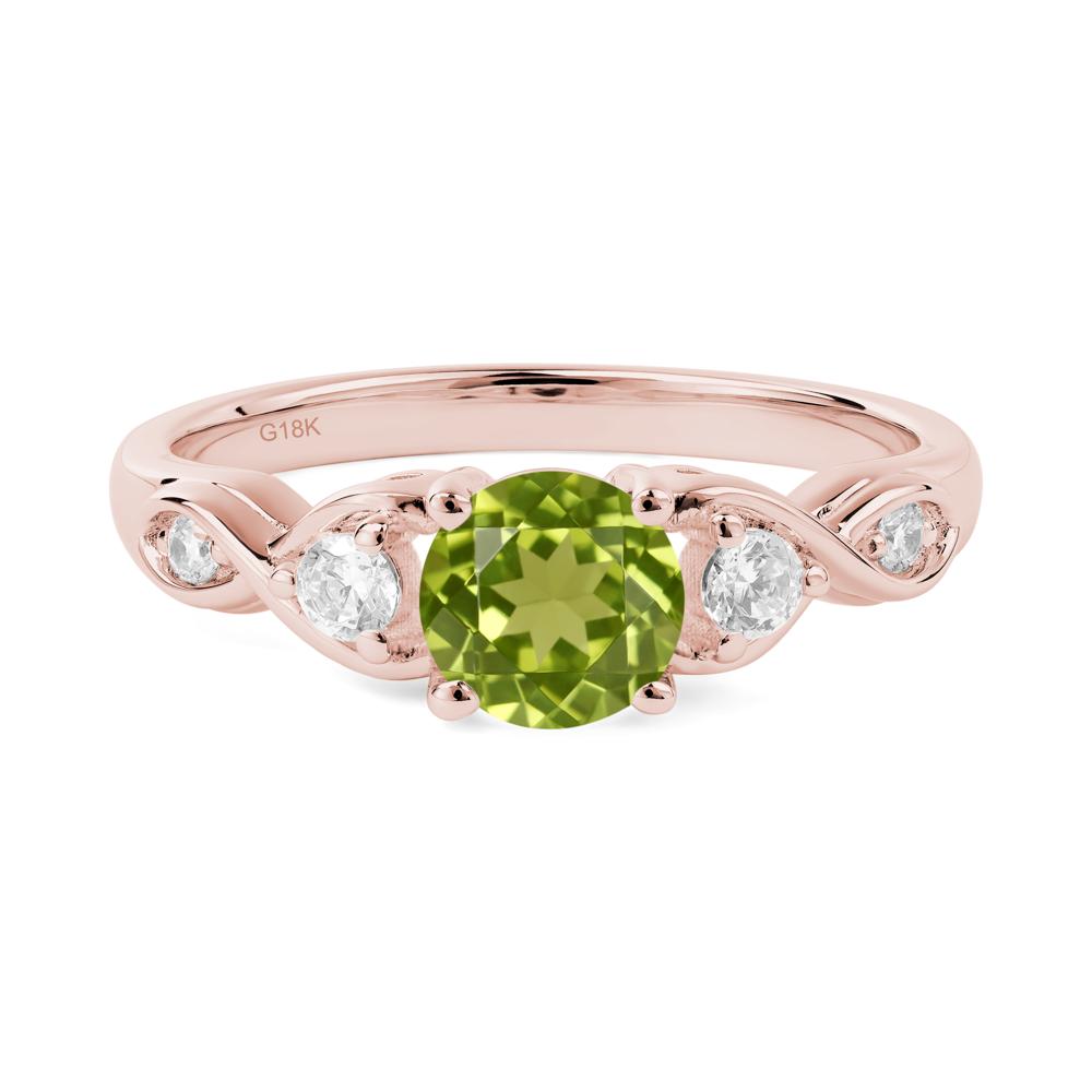 Peridot Twisted Ring - LUO Jewelry #metal_18k rose gold