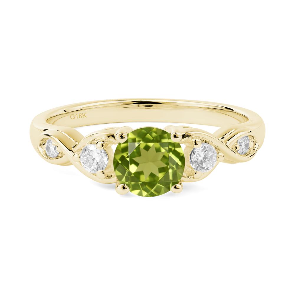 Peridot Twisted Ring - LUO Jewelry #metal_18k yellow gold