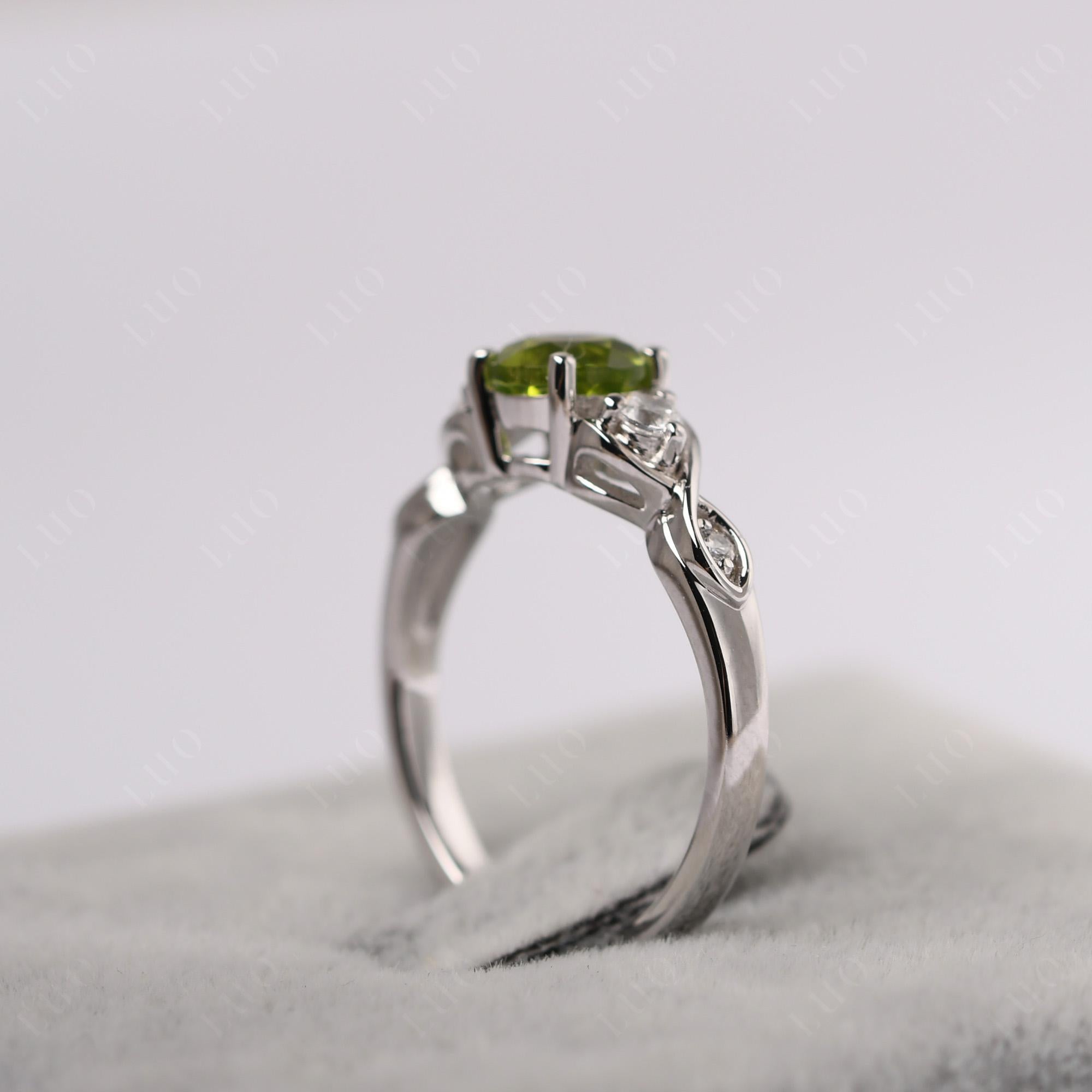 Peridot Twisted Ring - LUO Jewelry 