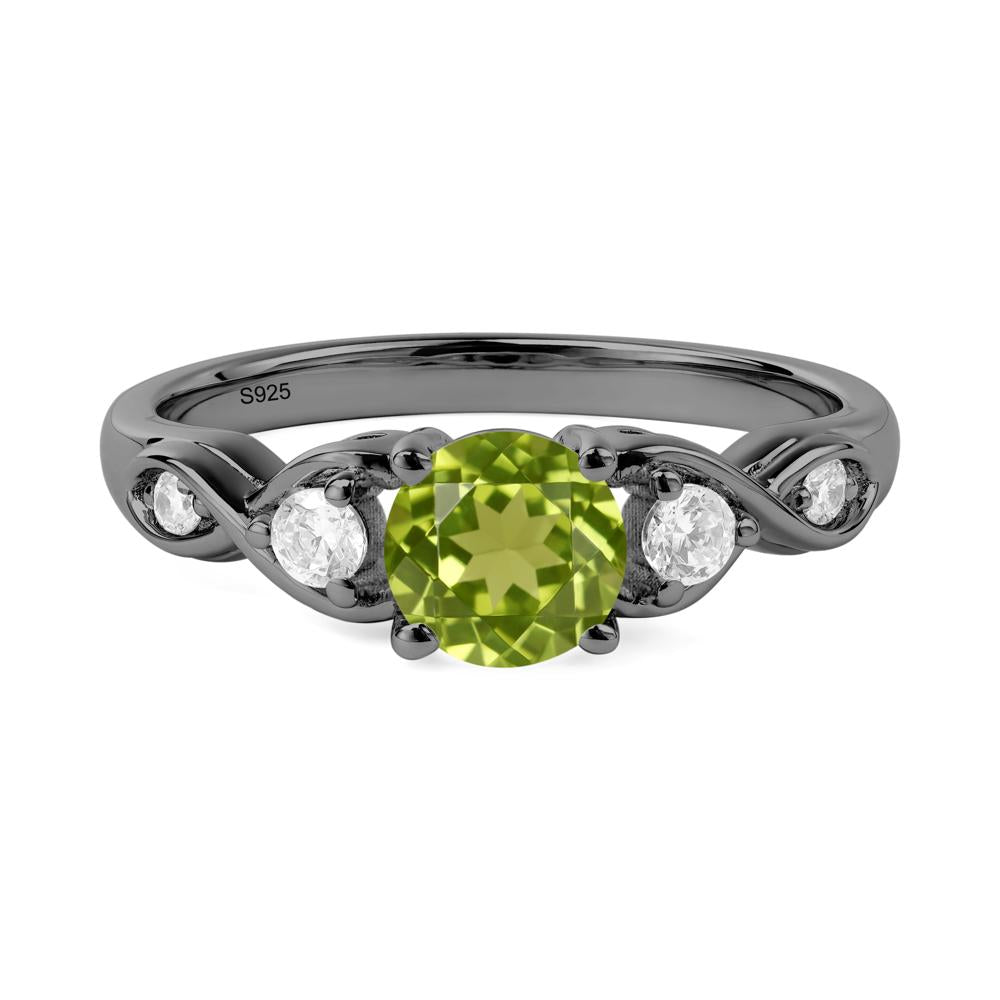 Peridot Twisted Ring - LUO Jewelry #metal_black finish sterling silver