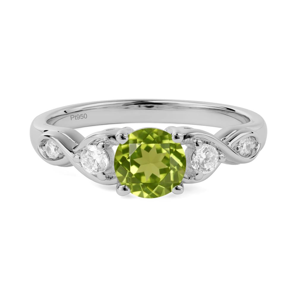 Peridot Twisted Ring - LUO Jewelry #metal_platinum