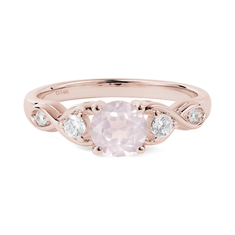 Rose Quartz Twisted Ring - LUO Jewelry #metal_14k rose gold