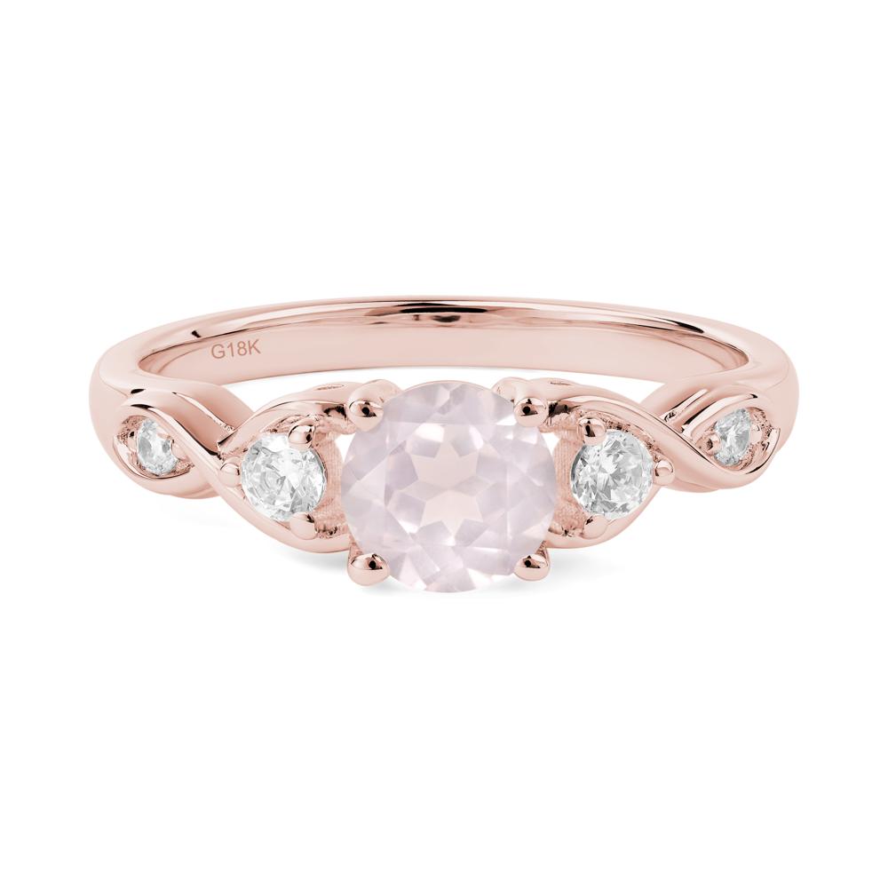 Rose Quartz Twisted Ring - LUO Jewelry #metal_18k rose gold