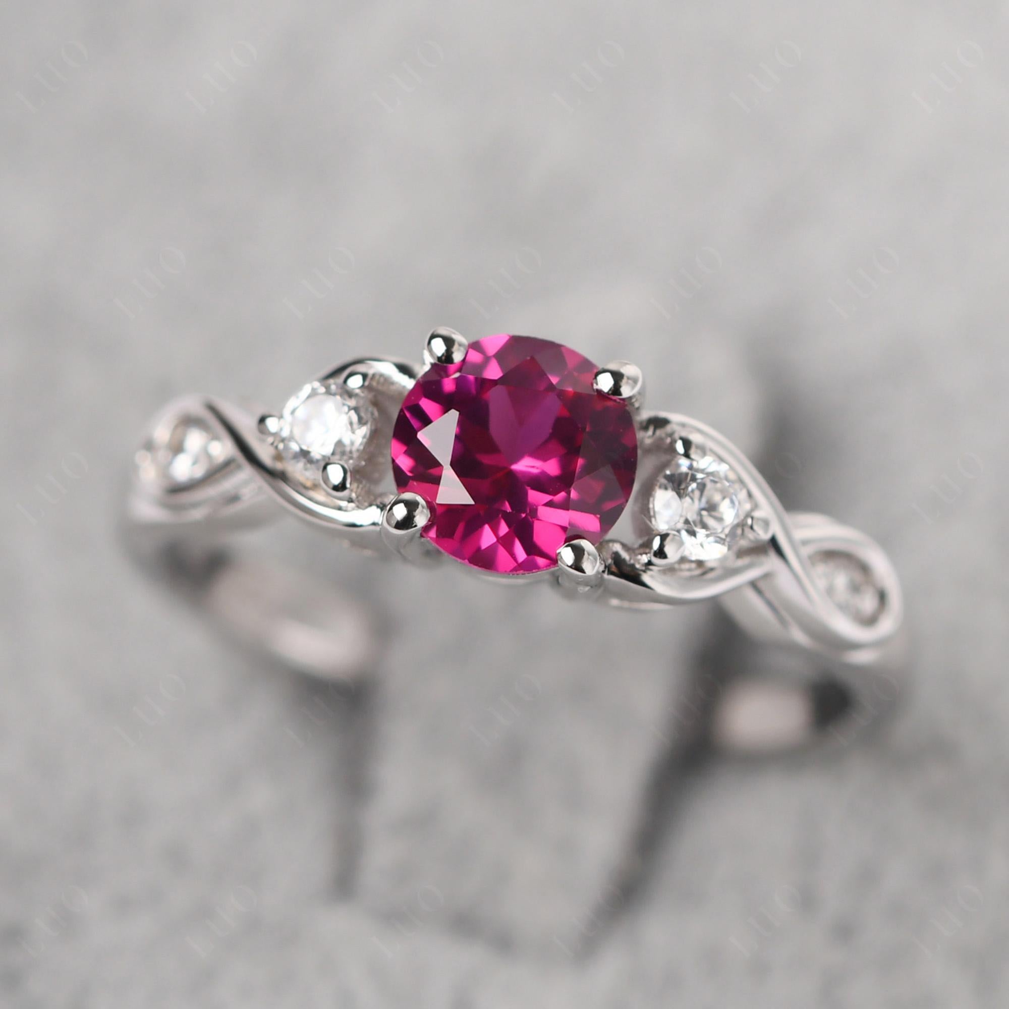 Ruby Twisted Ring - LUO Jewelry 