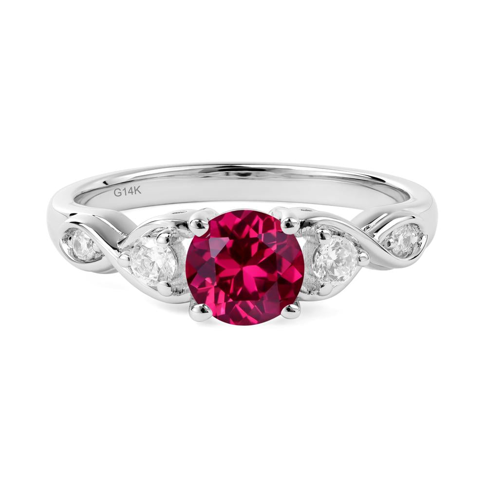 Ruby Twisted Ring - LUO Jewelry #metal_14k white gold