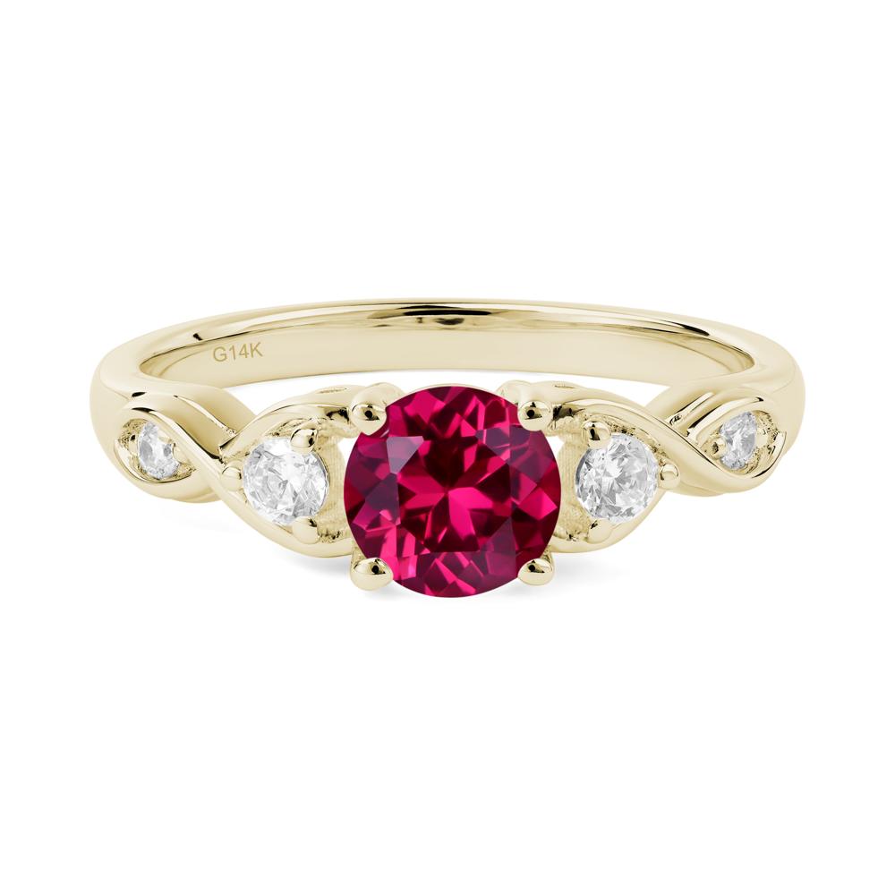 Ruby Twisted Ring - LUO Jewelry #metal_14k yellow gold