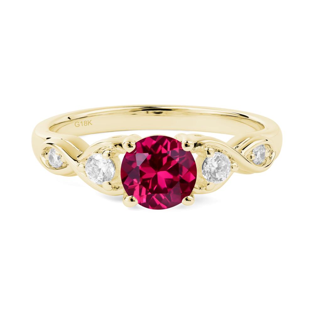 Ruby Twisted Ring - LUO Jewelry #metal_18k yellow gold