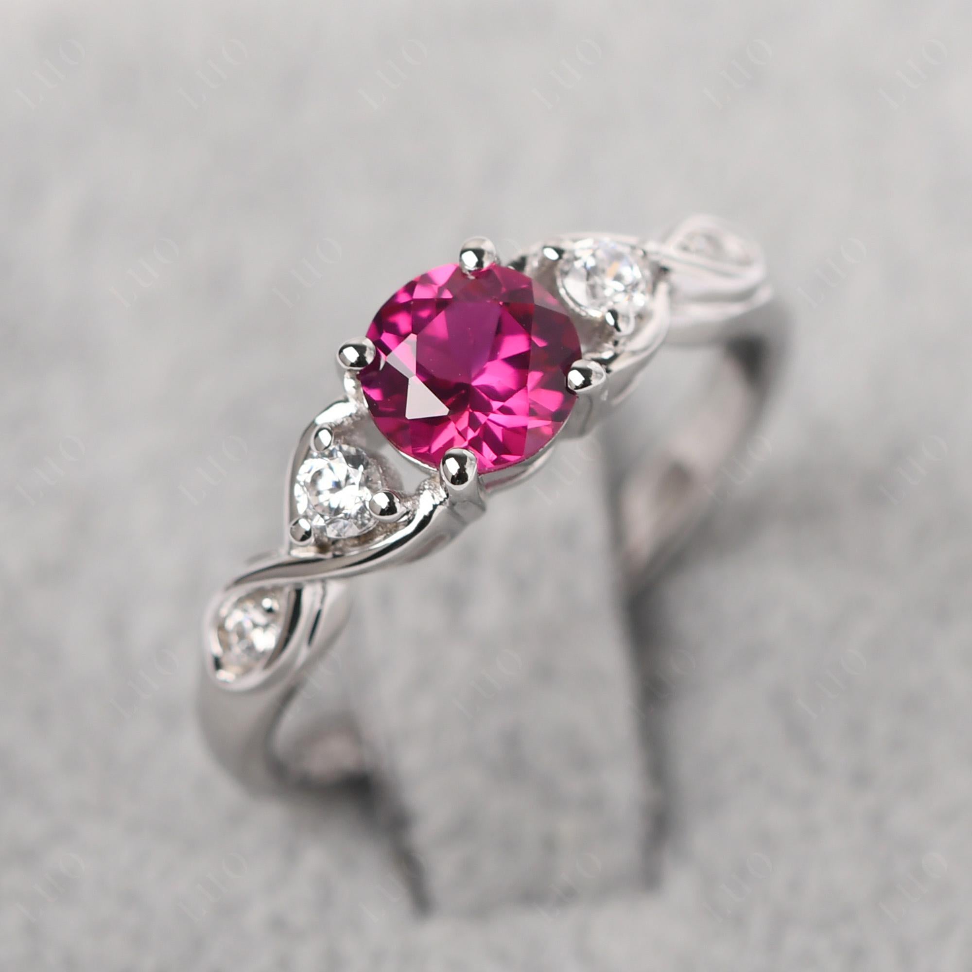 Ruby Twisted Ring - LUO Jewelry 