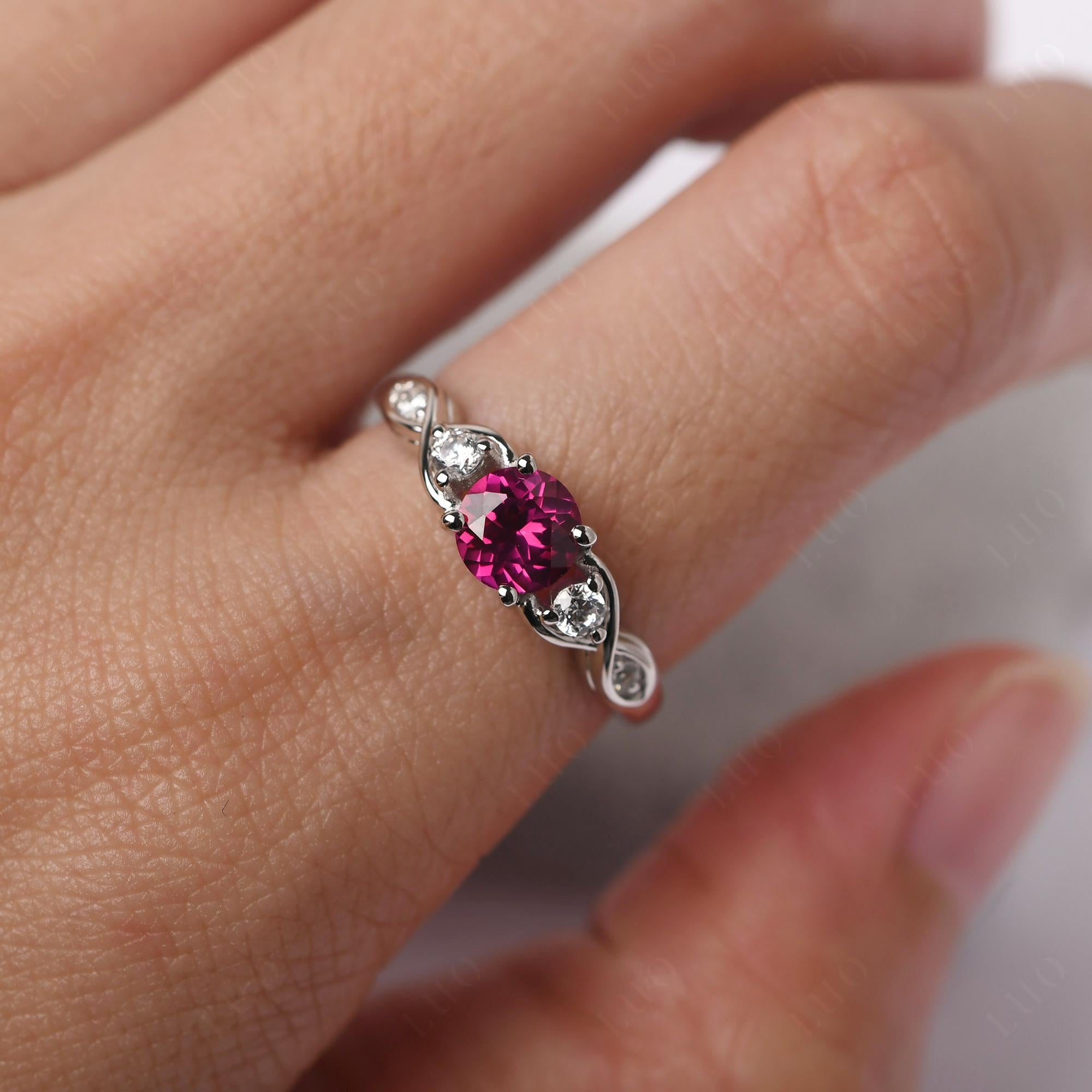 Ruby Twisted Ring - LUO Jewelry 