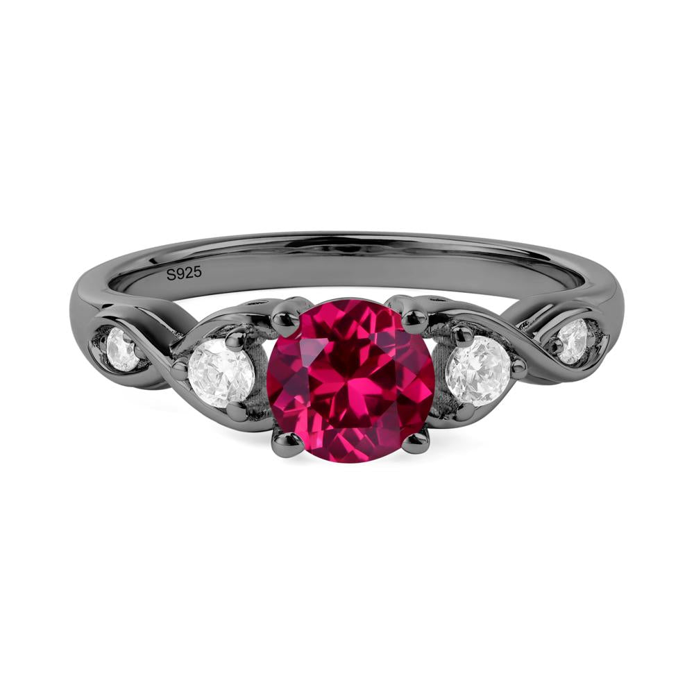 Ruby Twisted Ring - LUO Jewelry #metal_black finish sterling silver