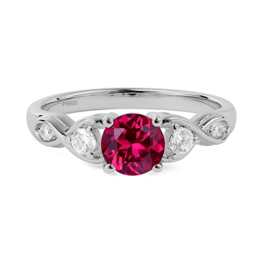 Ruby Twisted Ring - LUO Jewelry #metal_platinum