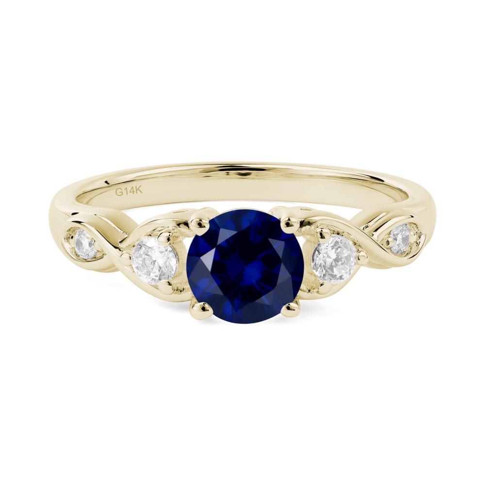 Sapphire Twisted Ring - LUO Jewelry #metal_14k yellow gold