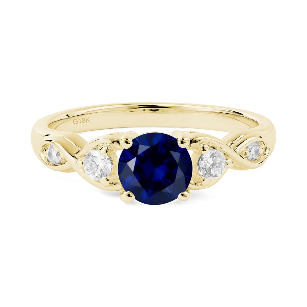 Sapphire Twisted Ring - LUO Jewelry #metal_18k yellow gold