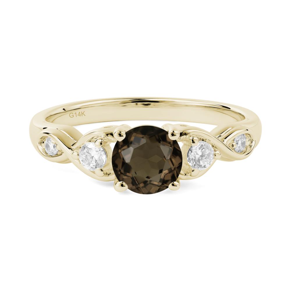 Smoky Quartz Twisted Ring - LUO Jewelry #metal_14k yellow gold