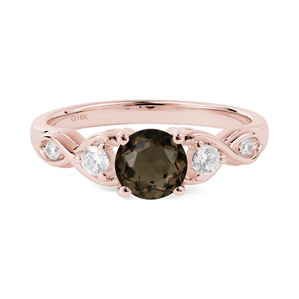 Smoky Quartz Twisted Ring - LUO Jewelry #metal_18k rose gold