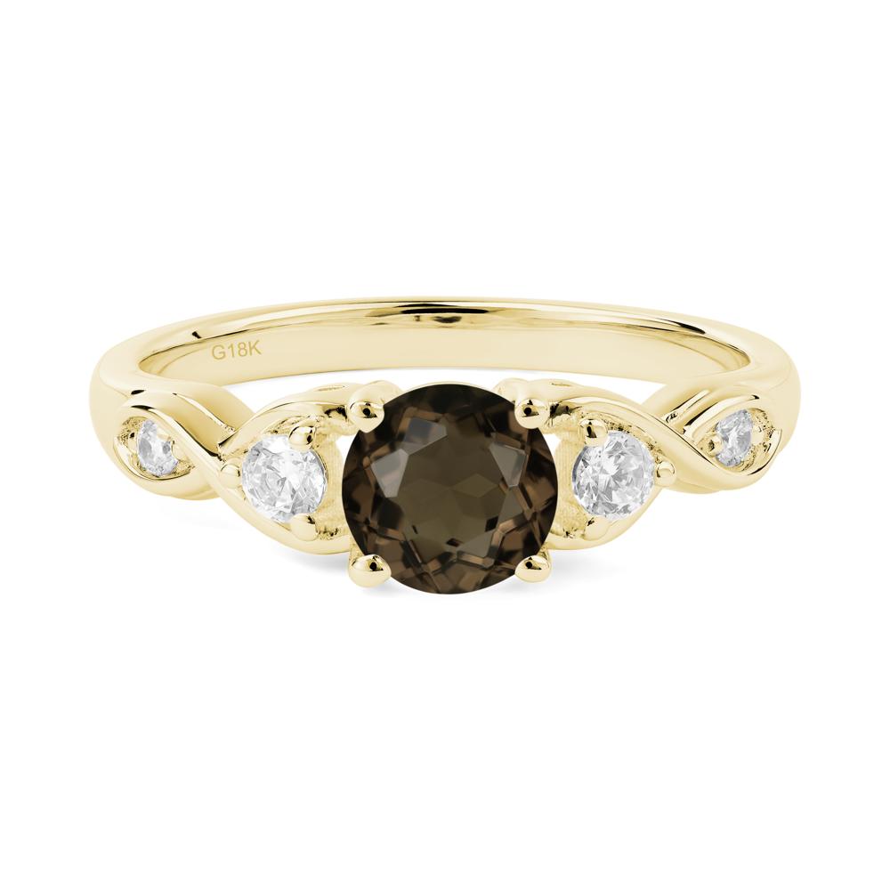 Smoky Quartz Twisted Ring - LUO Jewelry #metal_18k yellow gold