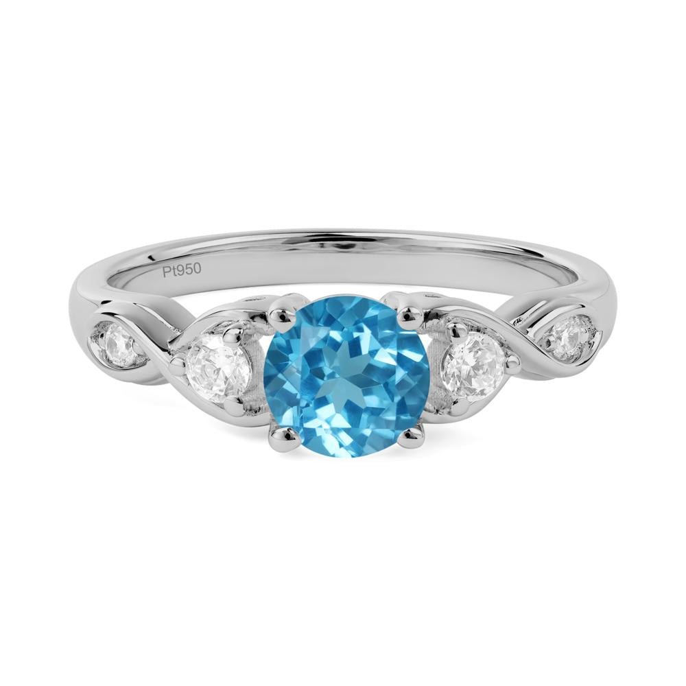 Swiss Blue Topaz Twisted Ring - LUO Jewelry #metal_platinum