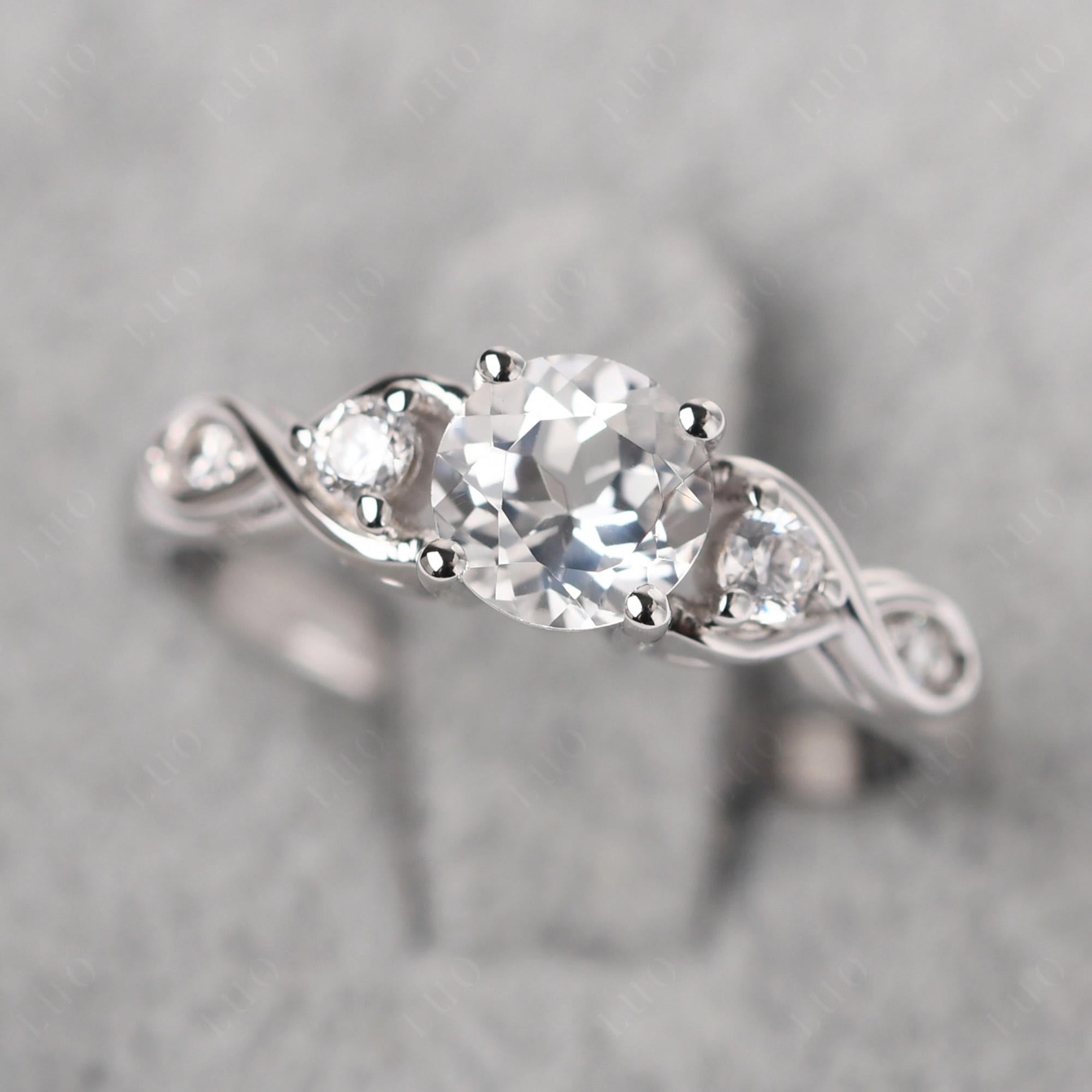 White Topaz Twisted Ring - LUO Jewelry 