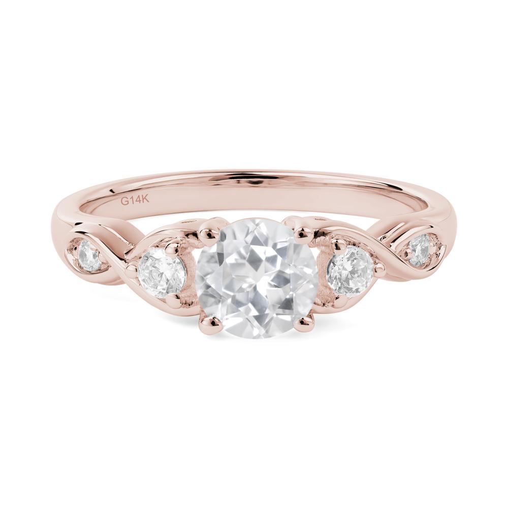 White Topaz Twisted Ring - LUO Jewelry #metal_14k rose gold