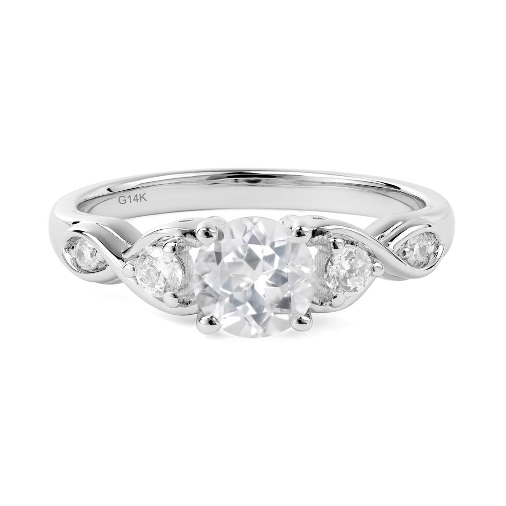 White Topaz Twisted Ring - LUO Jewelry #metal_14k white gold