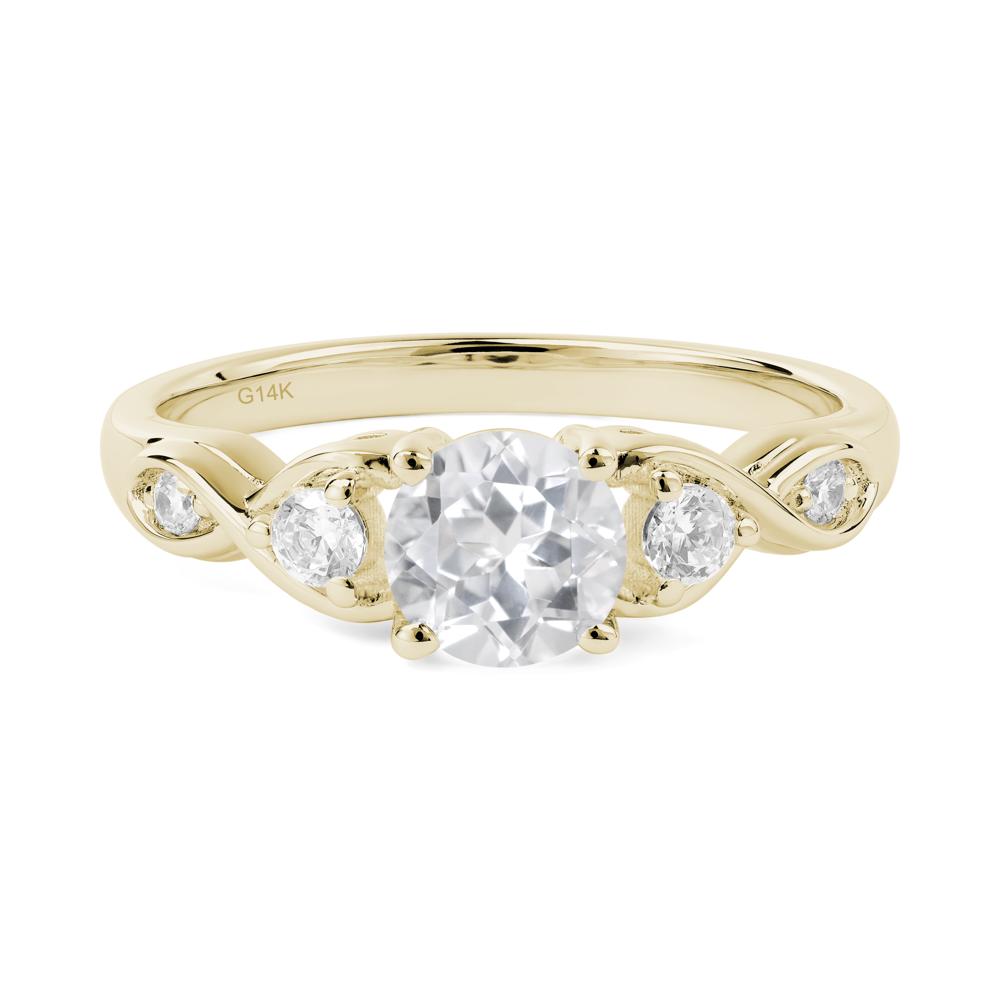 White Topaz Twisted Ring - LUO Jewelry #metal_14k yellow gold