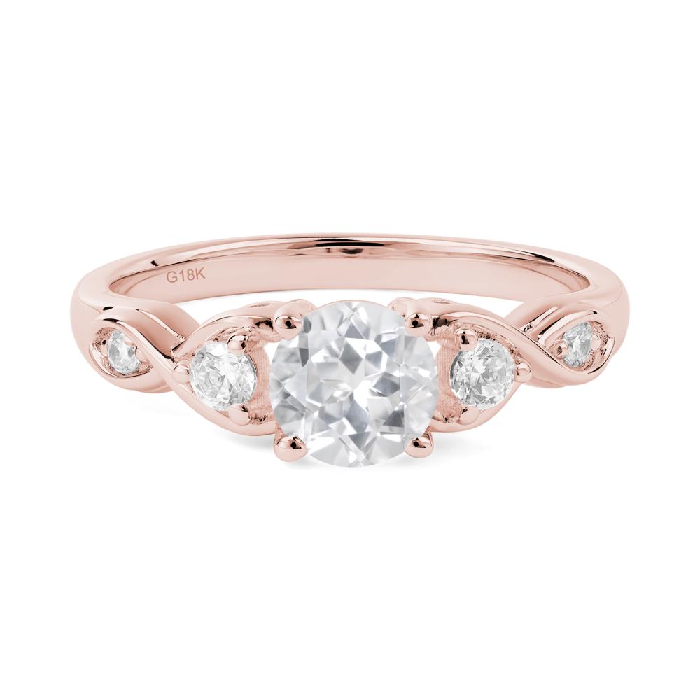 White Topaz Twisted Ring - LUO Jewelry #metal_18k rose gold