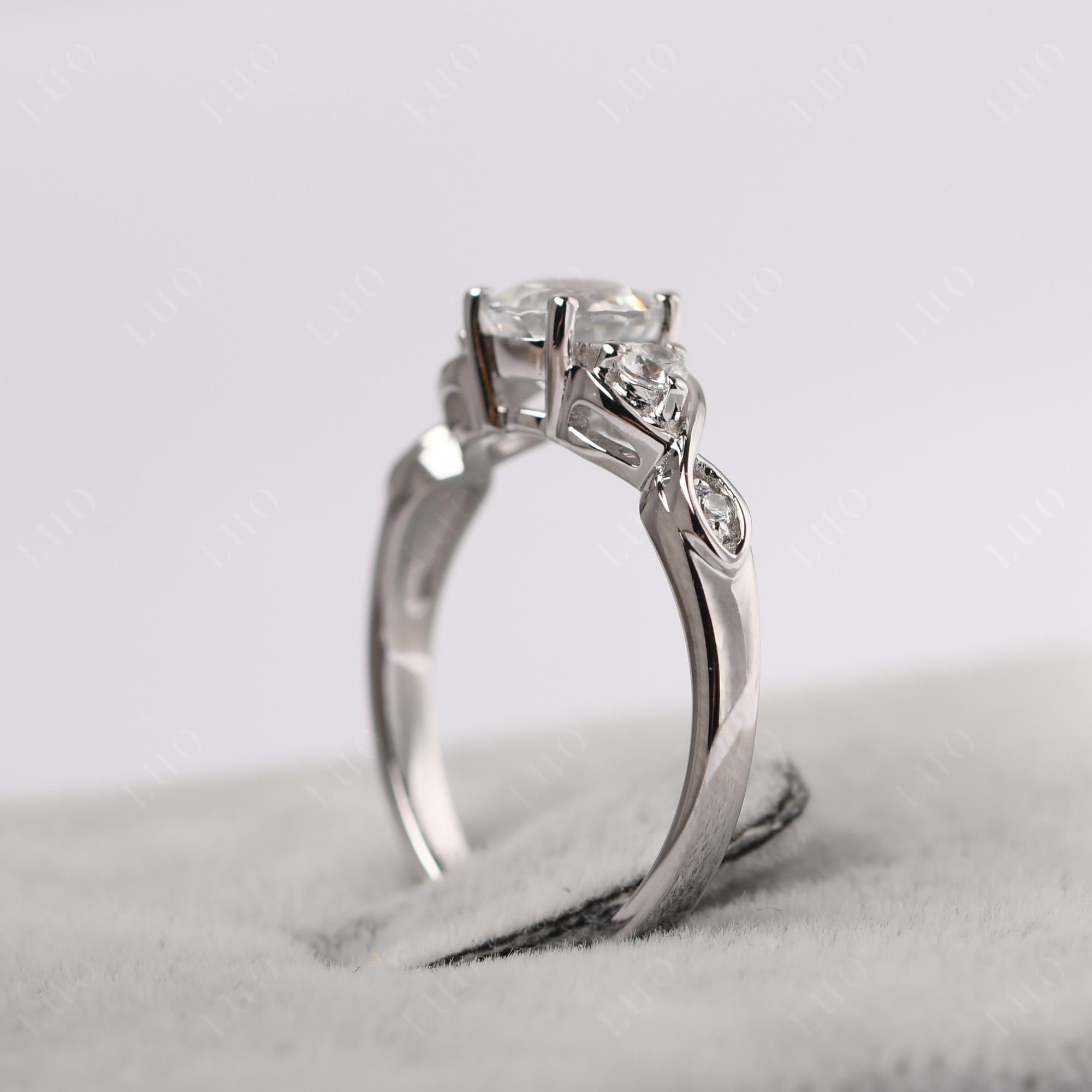 White Topaz Twisted Ring - LUO Jewelry 